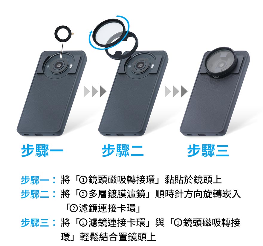 Sharp Aquos R8s pro 濾鏡安裝方式